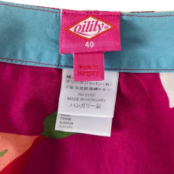 Oilily mid length floral countryside cotton wrap skirt SZ 40 - Picture 3 of 6